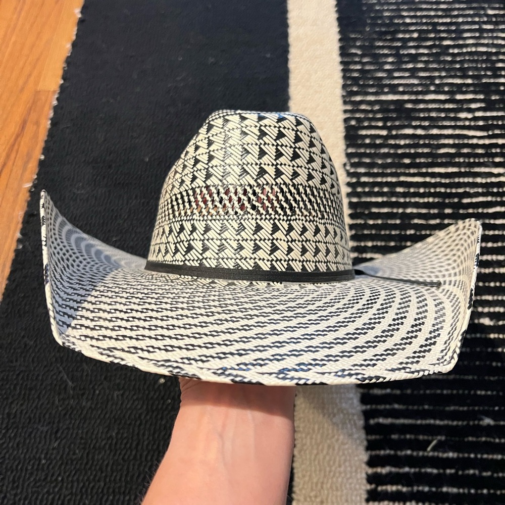 Atwood Rodeo El Paso Black and White Patterned Straw Cowboy Hat